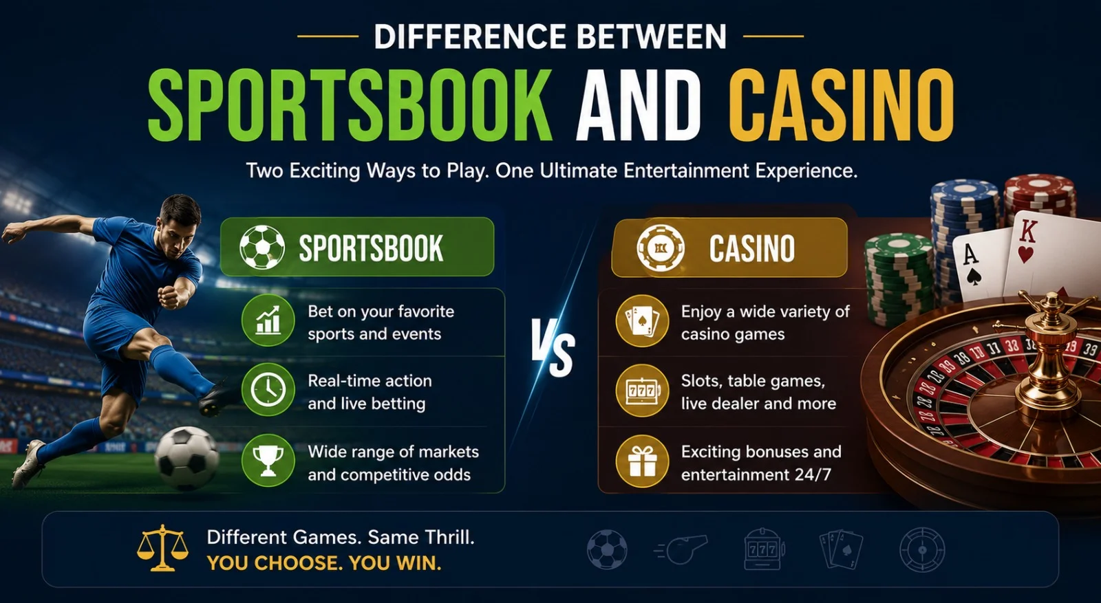 Difference Between Sportsbook and Casino Explained for Beginners